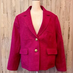 J.Crew +Moon Luxury Wool Coat Size 22 Pink Classic Winter Jacket